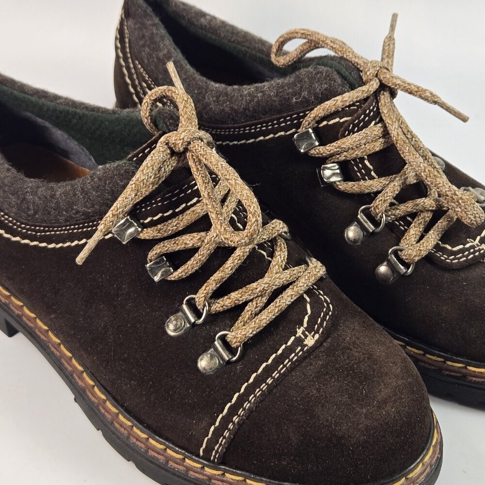 Simard & Voyer Marzetti Women Oxfords EU 37 Brown Suede Leather Lace Up Rustic - Picture 3 of 10